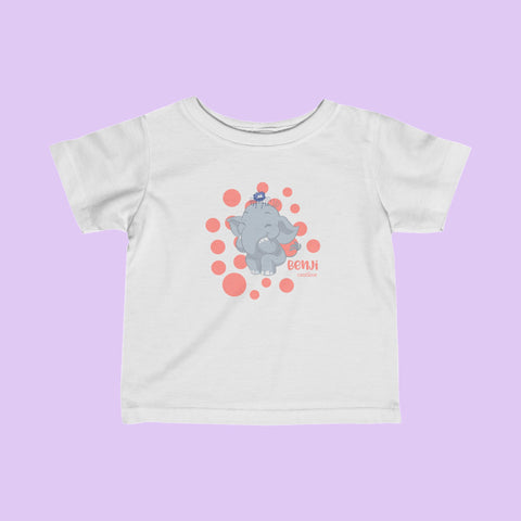 Benji the Elephant Toddler T-Shirt -Pink