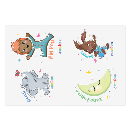 Canticos Amiguitos  Sticker Sheets for Classroom or Party Favors