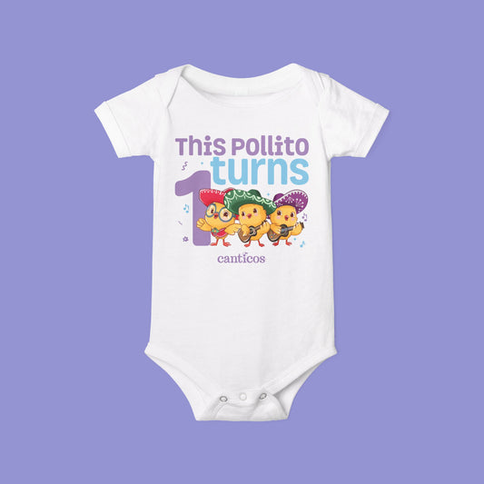 This Pollito Turns 1 Mariachi Chickies Baby Onesie