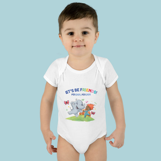 Pin Pon & Benji Let’s Be Friends Infant Bodysuit / Baby Onesie