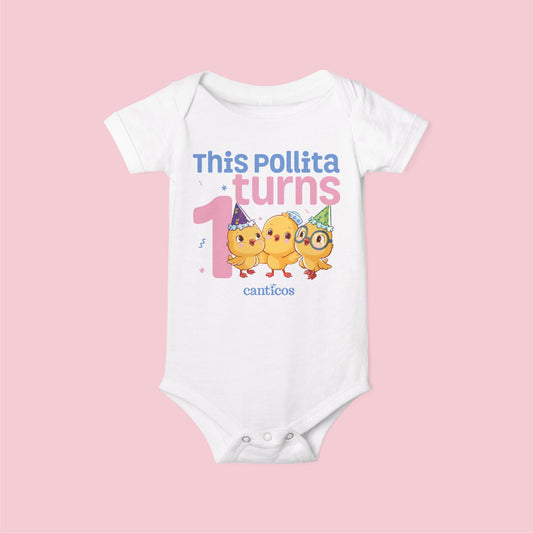 This Pollita Turns 1 Three Chickies Baby Onesie