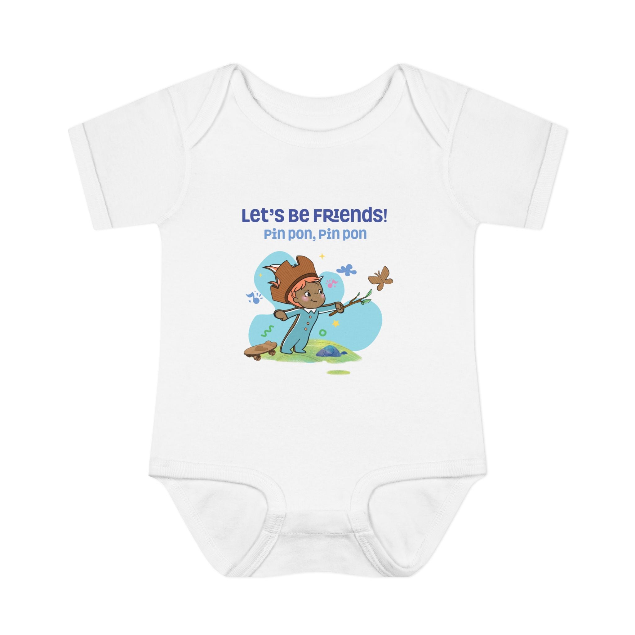 Pin Pon Let’s Be Friends Infant Bodysuit / Baby Onesie