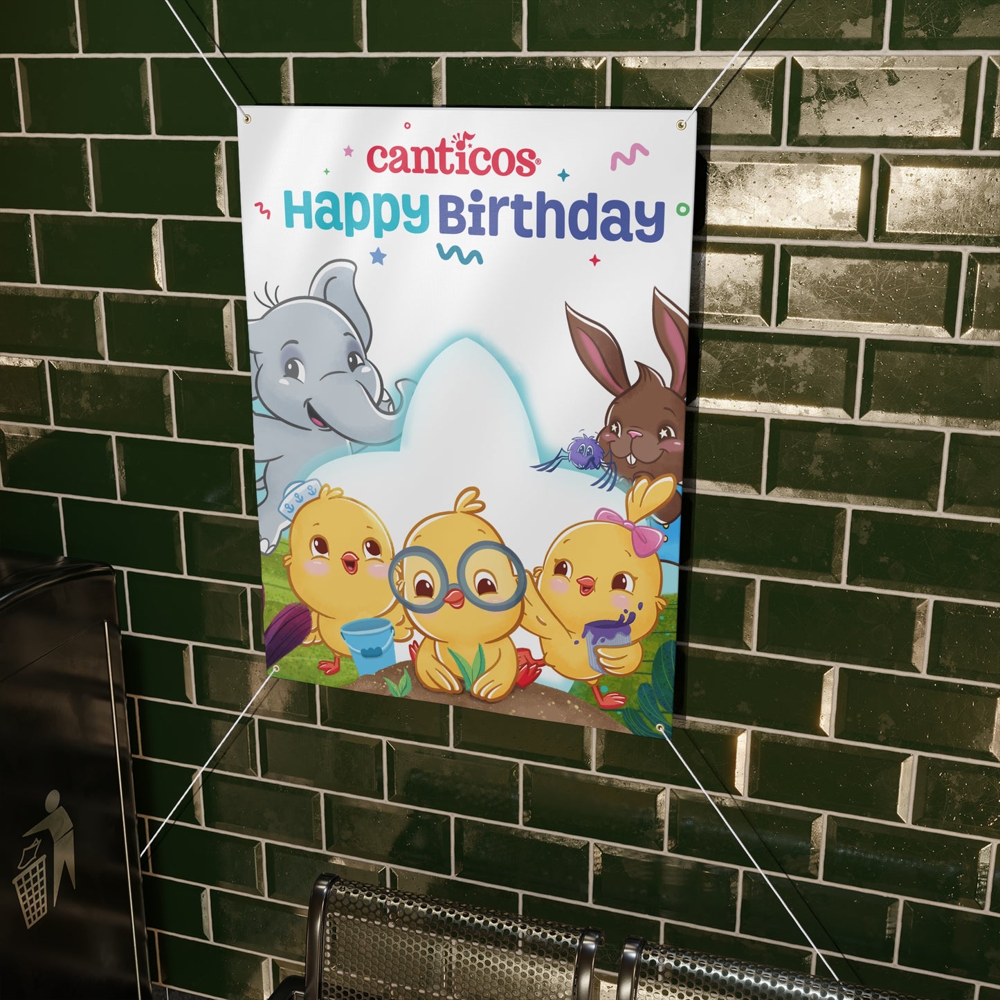 Happy Birthday Chickies Benji & Sammy Party Banner