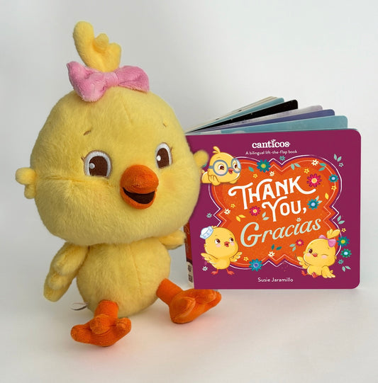 Canticos Thank you, Gracias book plus Kiki Chickie bundle