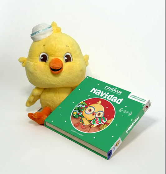Ricky Chickie Plush + Canticos Navidad / Jingle Bells Flip & Play Book