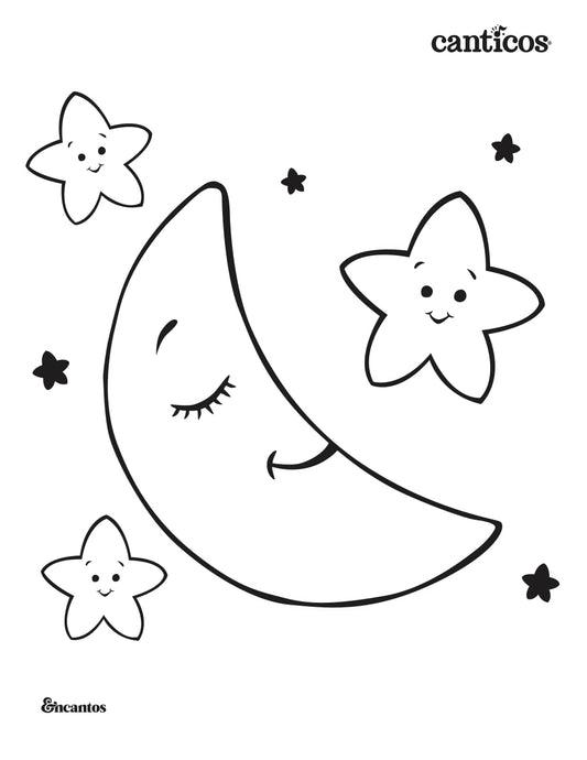 Moon & Stars — Coloring Sheet