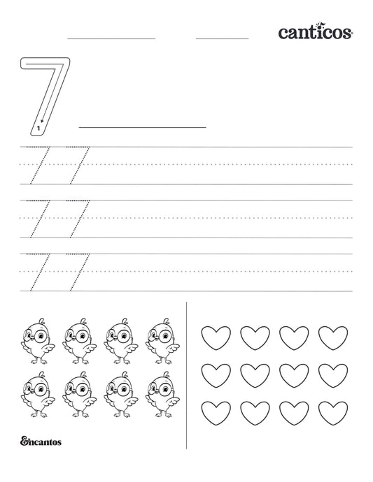 Number 7 — Tracing Practice