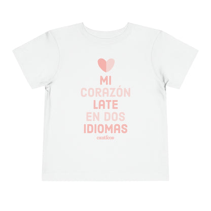 Mi Corazón late en dos Idiomas Toddler T-Shirt