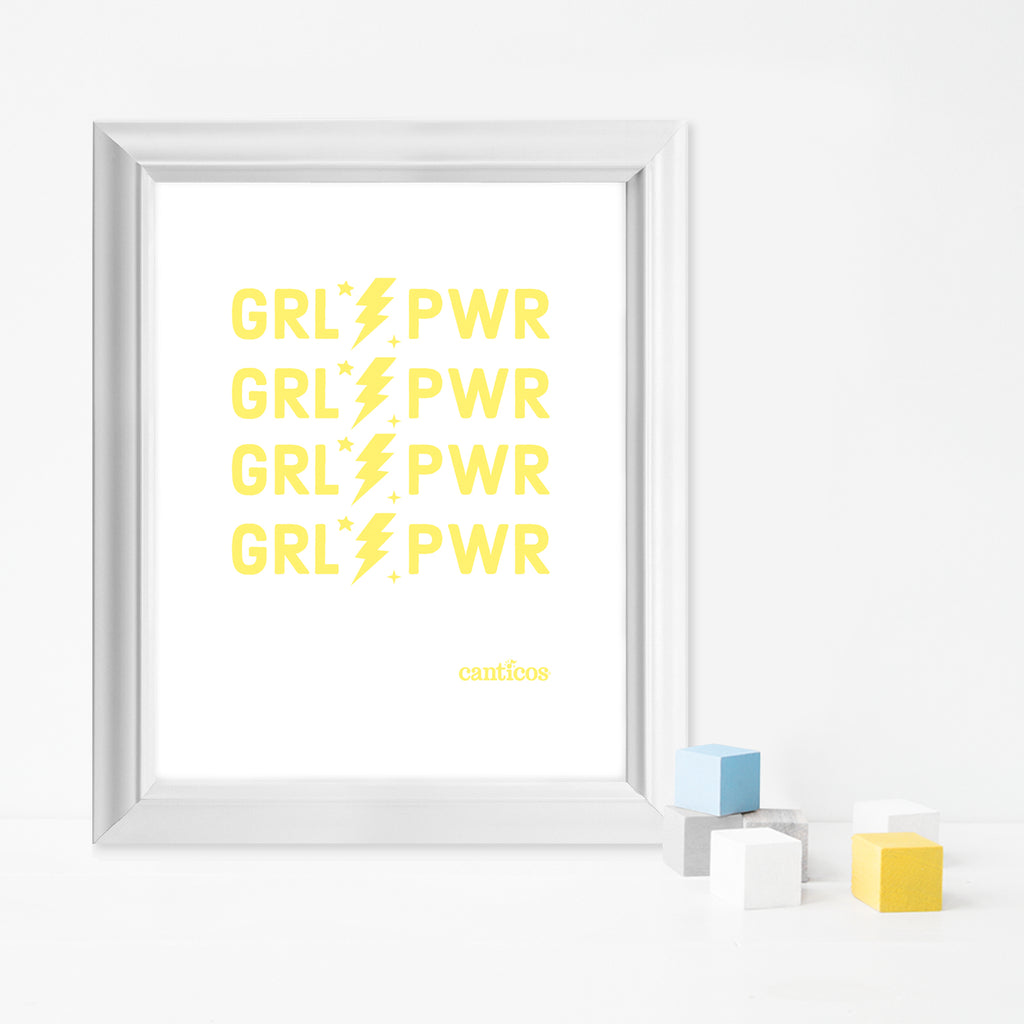 Girls Power Yellow - Framed Poster