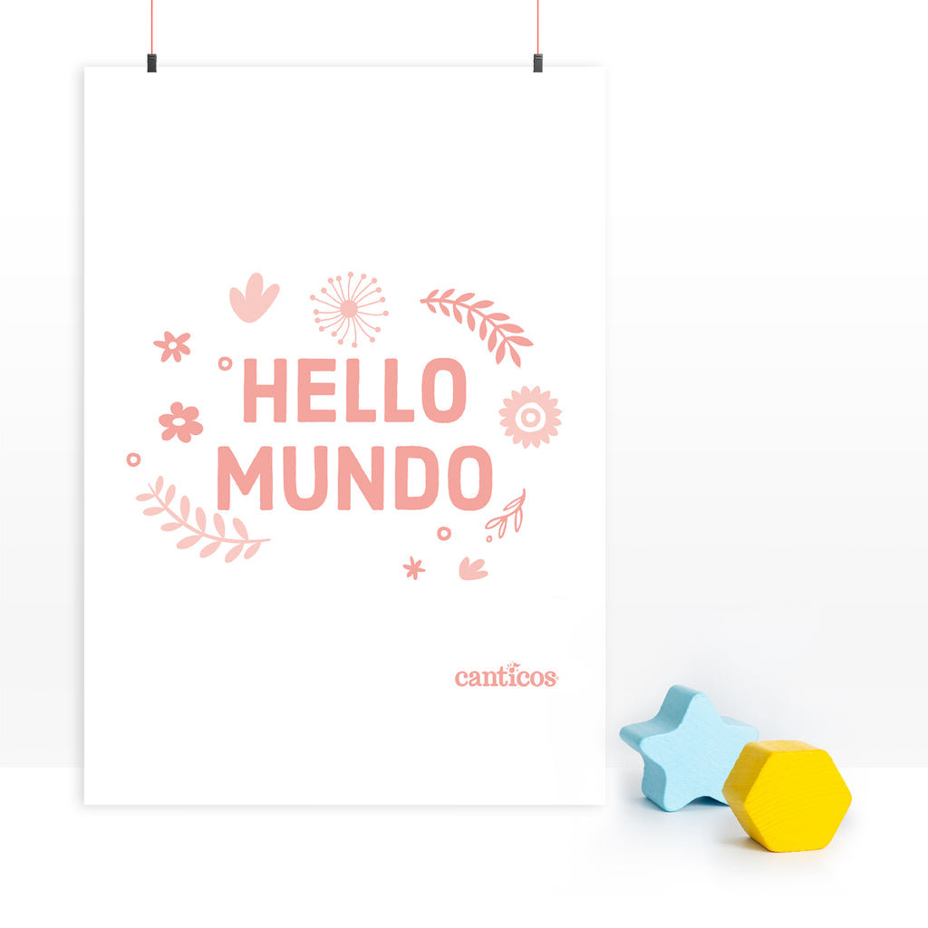 Hello Mundo - Pink Poster