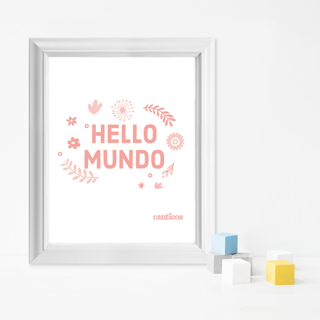 Hello Mundo Pink - Framed Poster