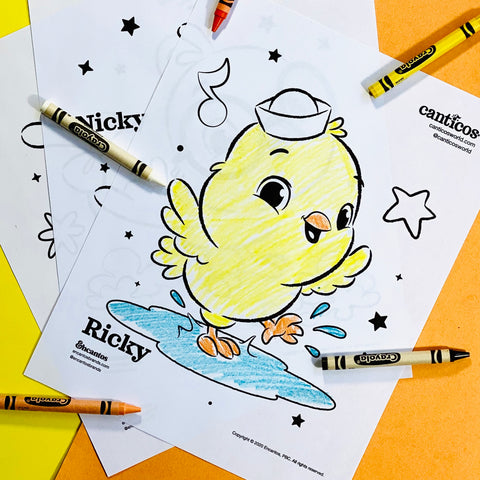 Printable Little Chickies / Los Pollitos Coloring Sheets