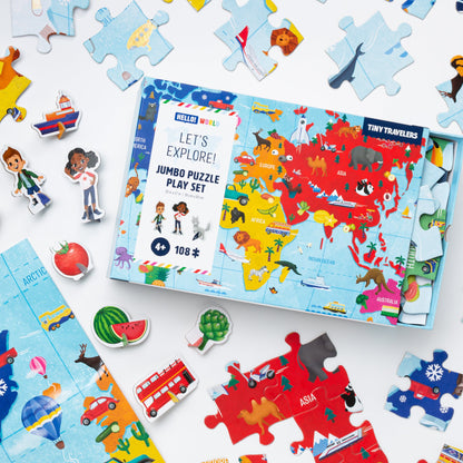 Tiny Travelers Jumbo Puzzle Play Set: Let's Explore!