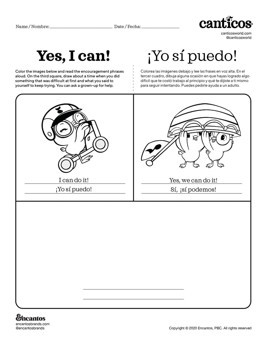 Yes I can! - Free Activity Sheet